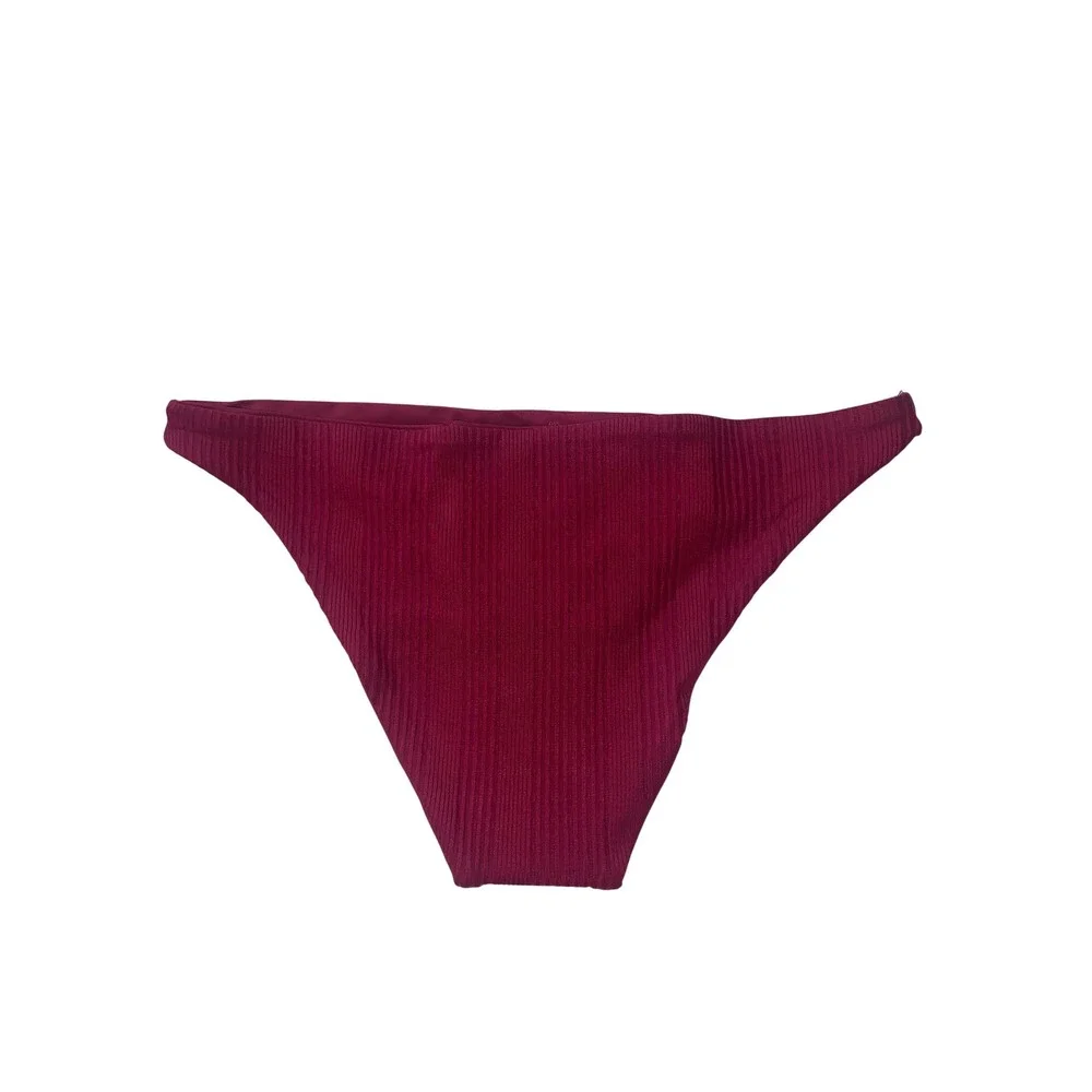 L Space Camacho Ribbed Bikini Bottoms Swimwear Red